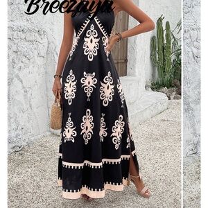 Black and Cream Maxi Dress